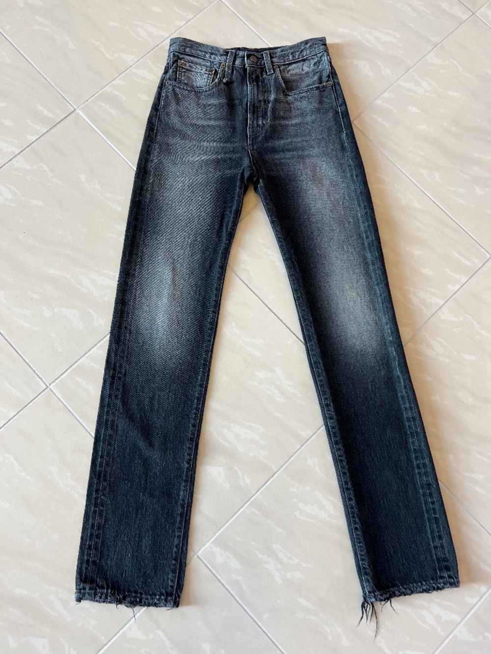 #2924 R13 Womens Courtney Slim W Cuff Black Denim Jeans size 24